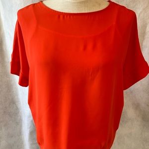 Semi-Sheer, Cuffed-Sleeved Top